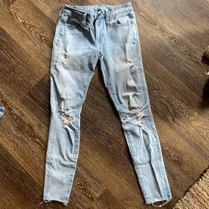 Distressed American Eagle Jeggings